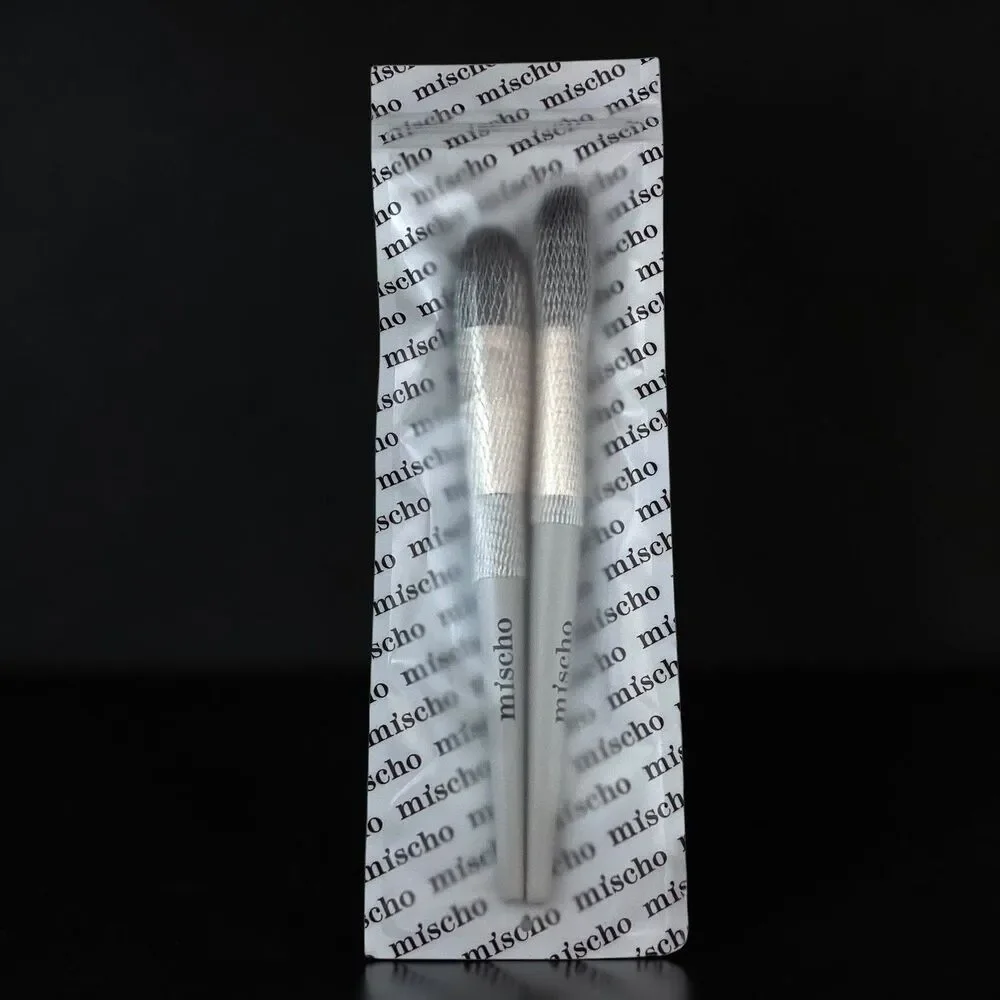 Mischo Beauty Blush Brush Set Grey Cream Liquid Powder 2pc NEW M101 M102